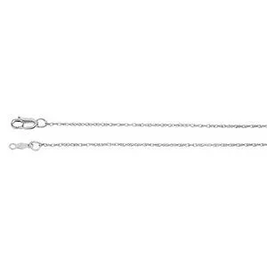 14K White 1 mm Rope 16" Chain