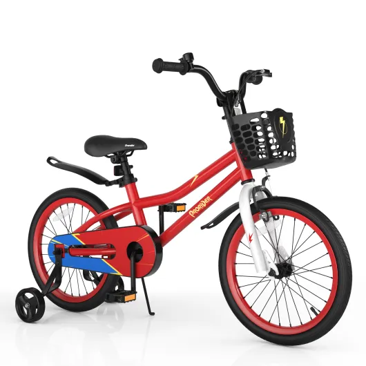 18 Feet Kid's Bike with Removable Training Wheels-Red