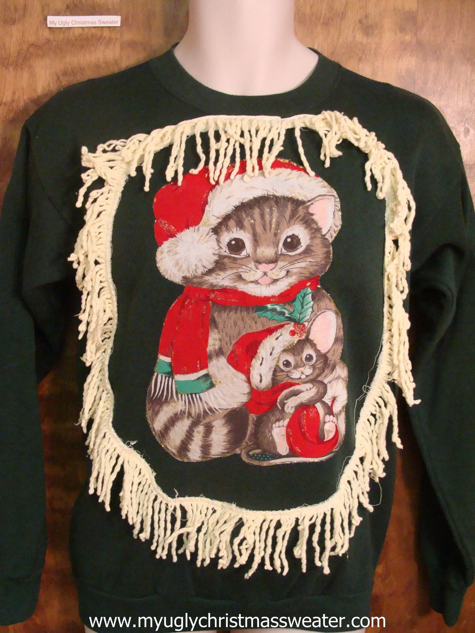 80s Cat and Kitten Christmas Sweatshirt