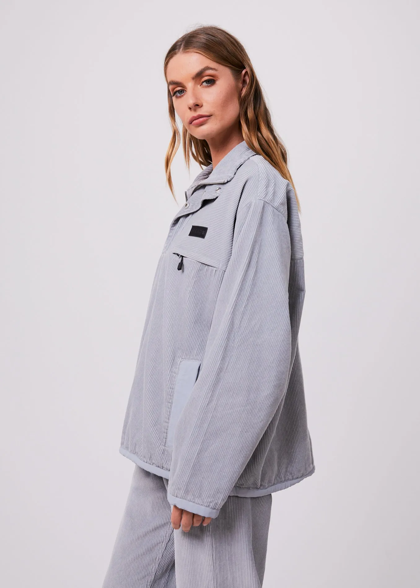 AFENDS Unisex Attention - Unisex Corduroy Pullover - Grey