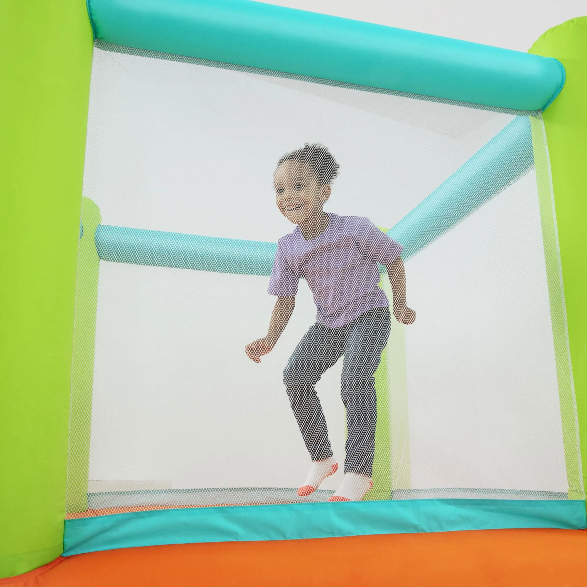 Bestway Jump And Soar Outdoor Indoor Inflatable Bounce House with Air Pump & Bag