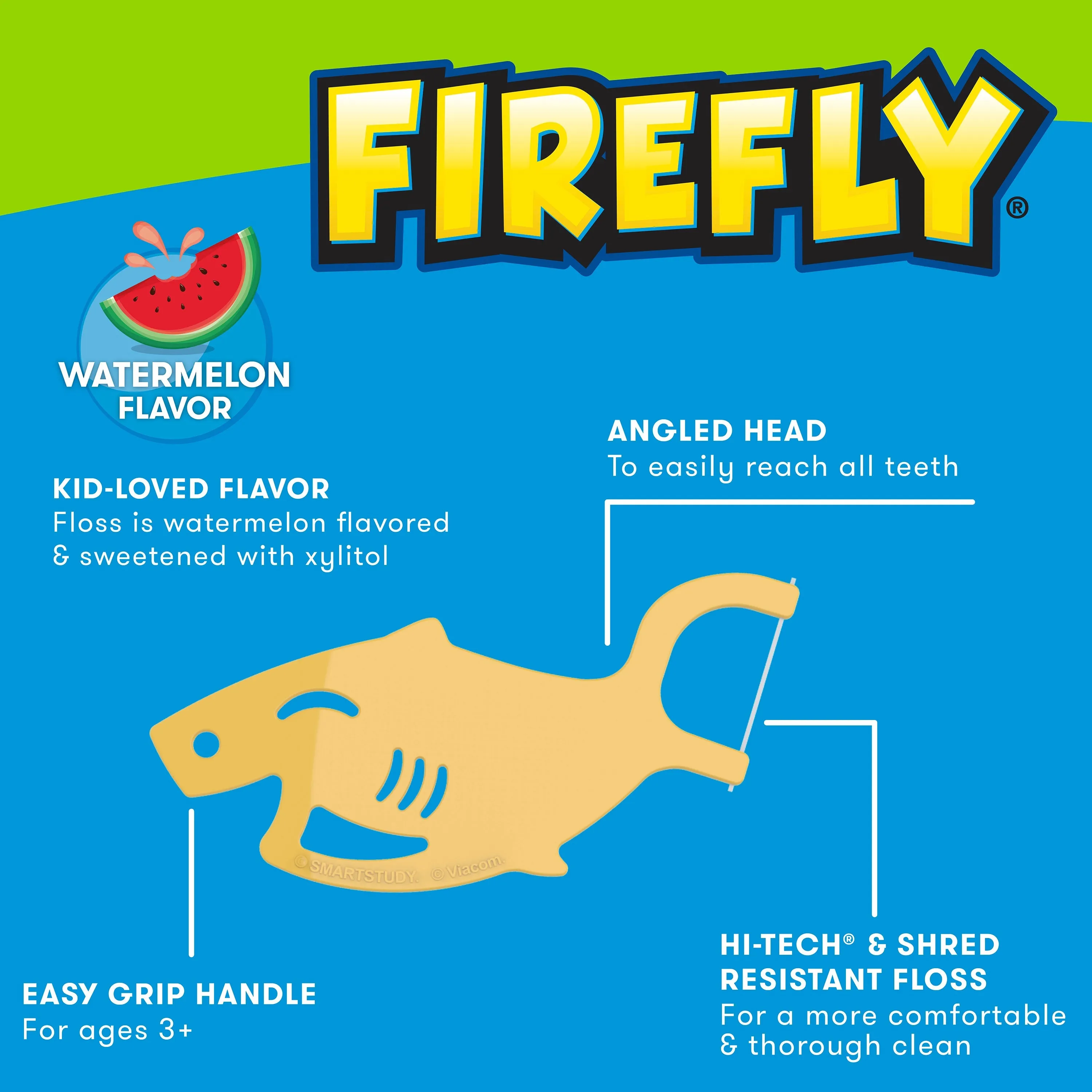 Firefly Kids Baby Shark Fun N' Easy Flossers, 90 Count