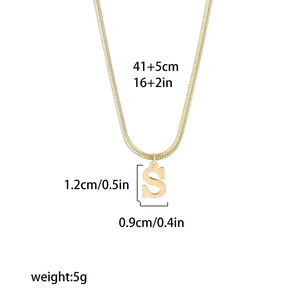Gold Plated Alphabet Initial Letter Clavicle Collar Necklace