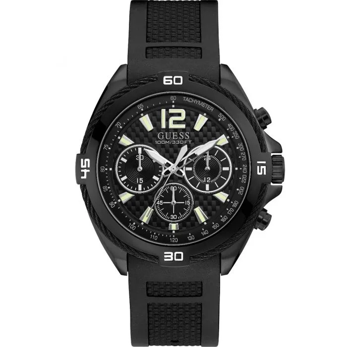 Guess Surge W1168G2 Black Silicone Mens Watch