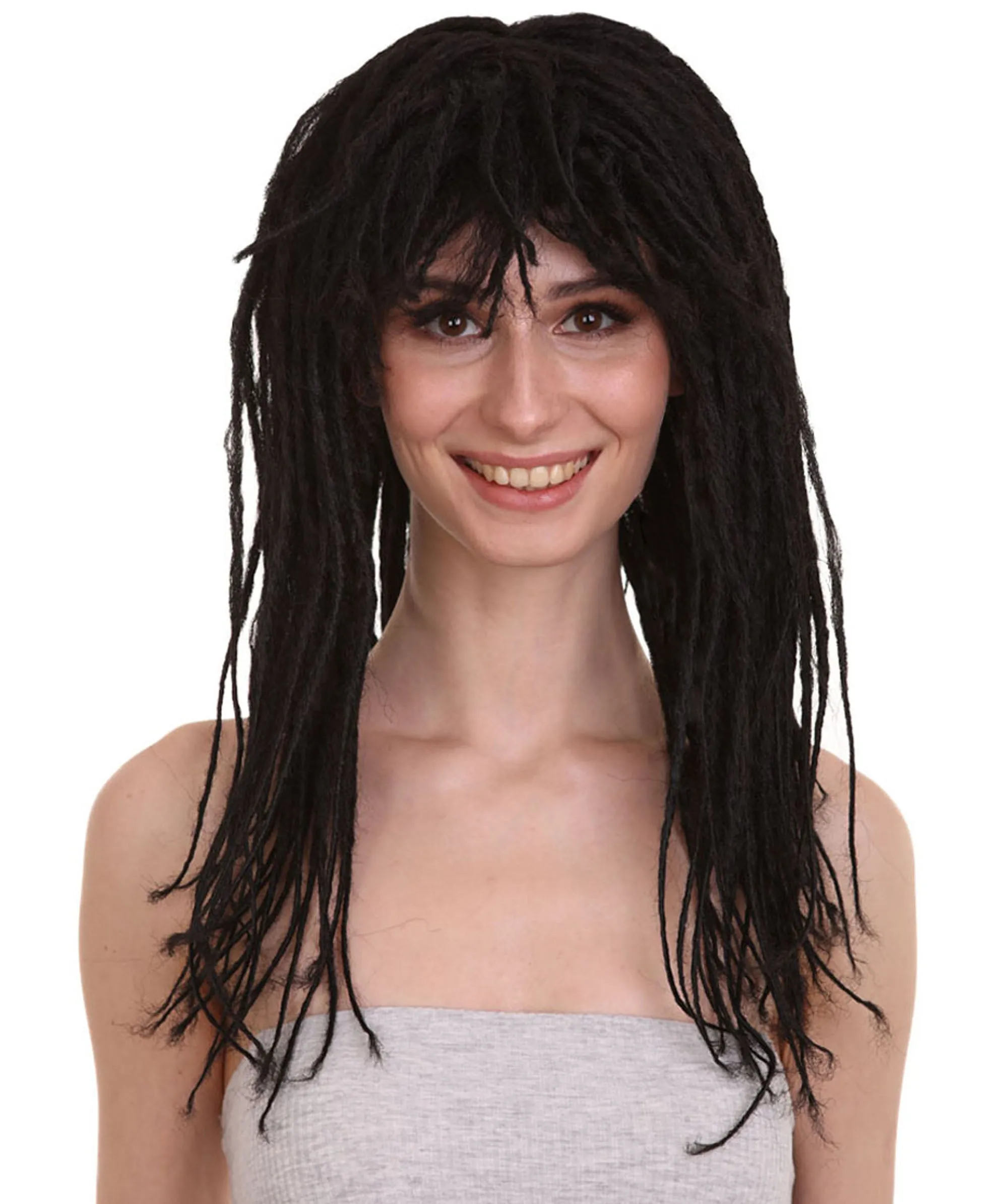 Long Black Dreadlock Womens Wig | Dramatical Cosplay Halloween Wig | Premium Breathable Capless Cap