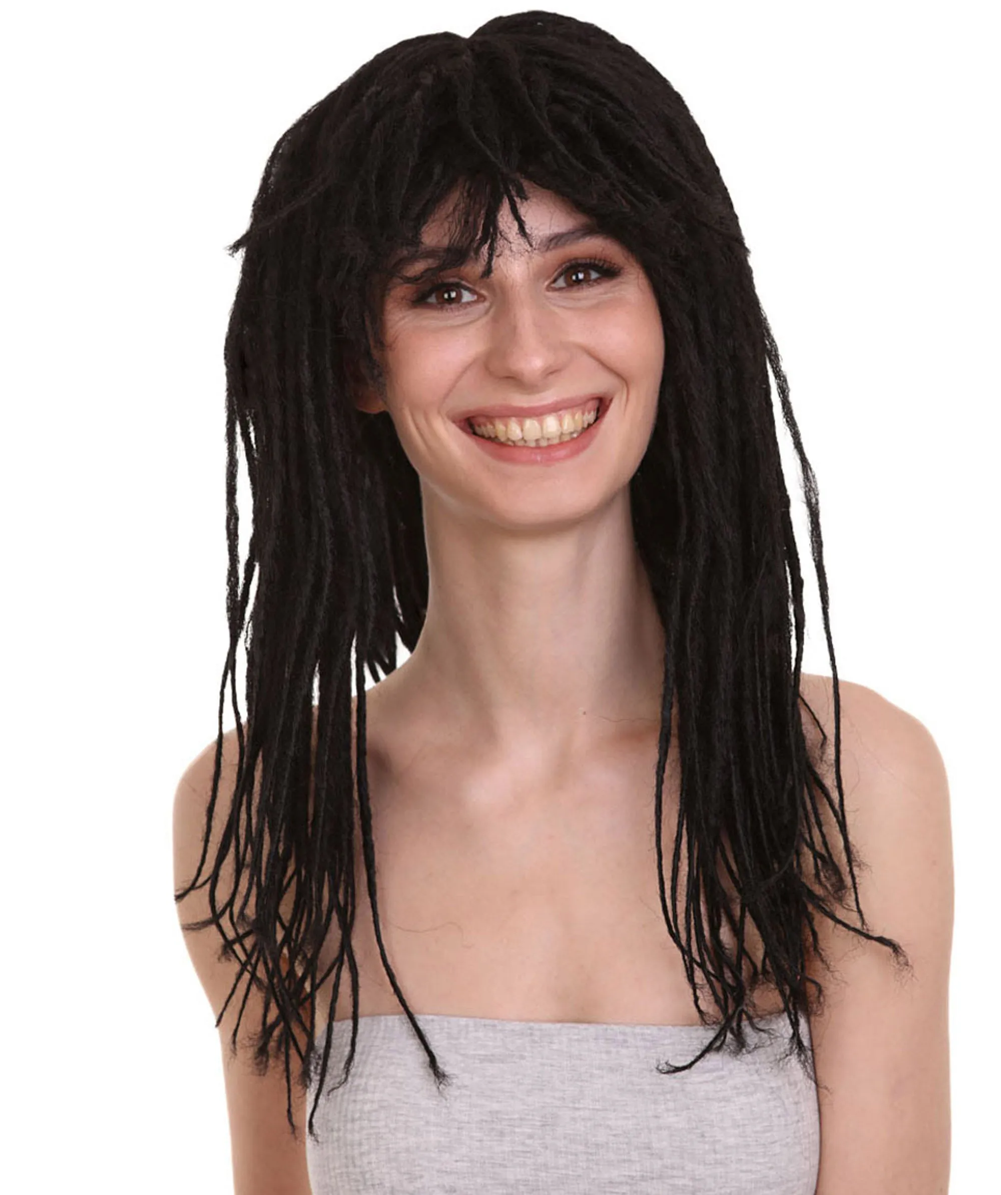 Long Black Dreadlock Womens Wig | Dramatical Cosplay Halloween Wig | Premium Breathable Capless Cap