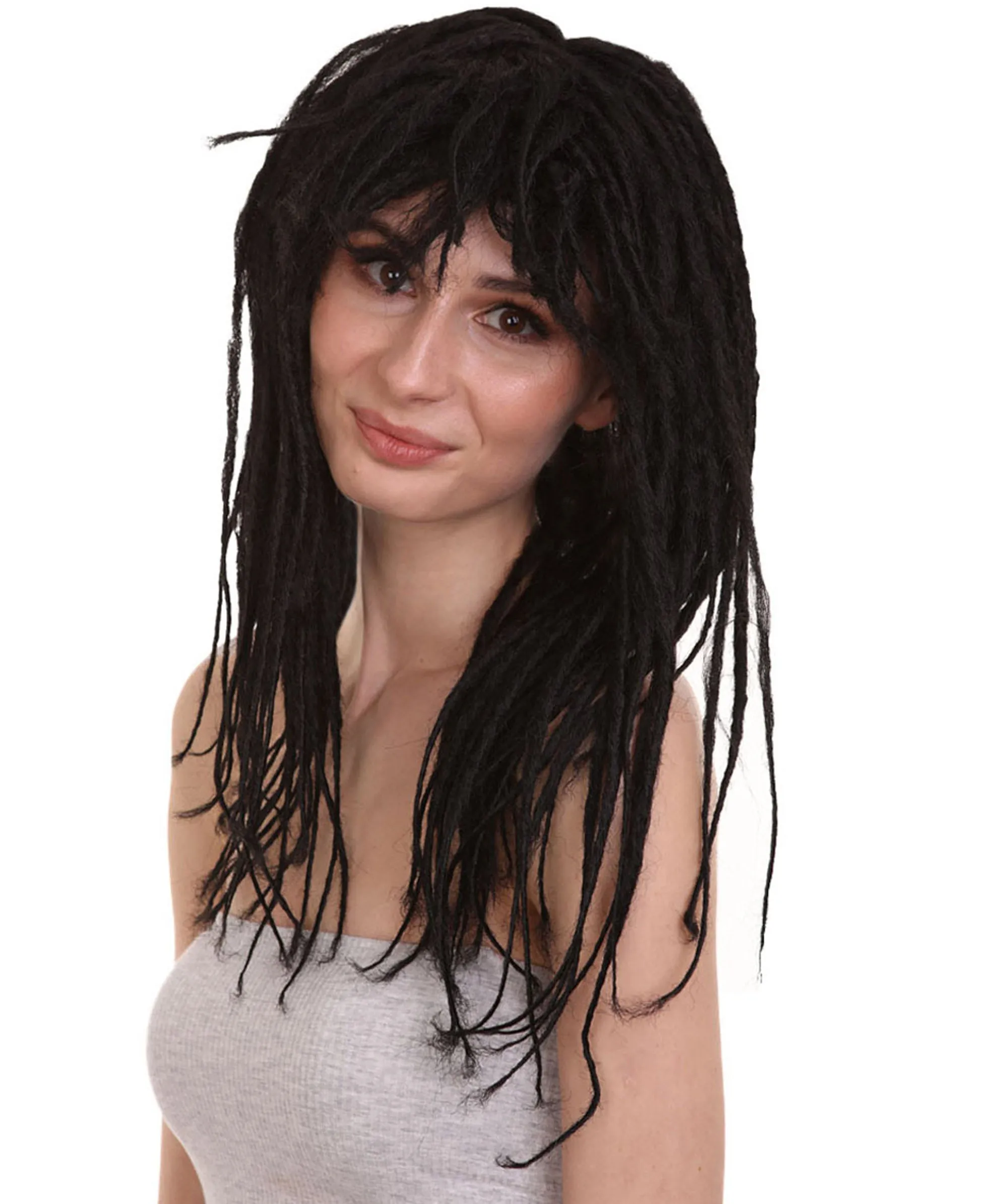 Long Black Dreadlock Womens Wig | Dramatical Cosplay Halloween Wig | Premium Breathable Capless Cap