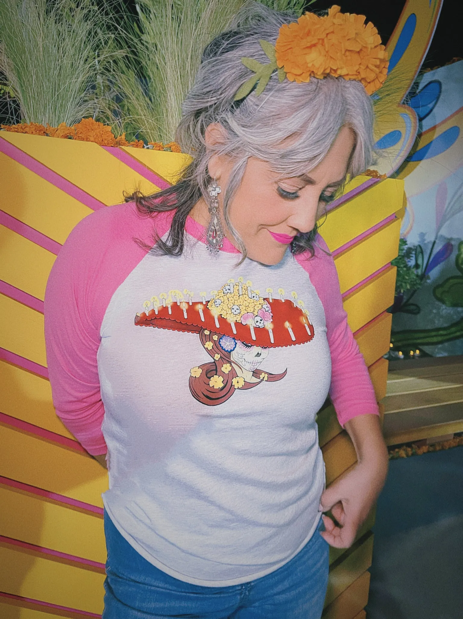 Unisex Velita Catrina Baseball Tee