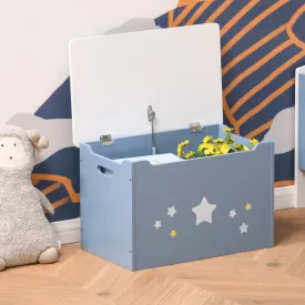 Wooden Toy Storage Chest with Seating Bench - Blue
